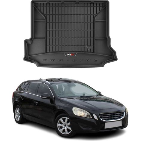 Tapis de Coffre 3D TPE Premium Compatible avec Volvo V60 2011-2018 Bac de Protection de Coffre Intérieur antidérapant Revêtement de Coffre Bords Hauts pour Voiture Noir (1/5)
