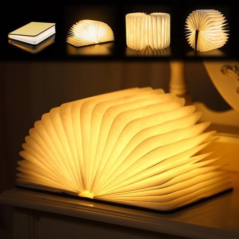 LED Livre Lampe, Lampe de livre LED, Lampe de lecture pliante, Livre Lumineux Decoration Chambre, Lampe De Lecture LED, Lampe de Lecture à LED, Cadeau Anniversaire et décoration d'étagère (1/5)