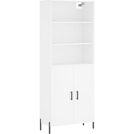 Aparador cómoda mueble de almacenaje organizador cocina salón salón alto 695 x 34 x 180 cm madera de ingeniería blanco 020032687