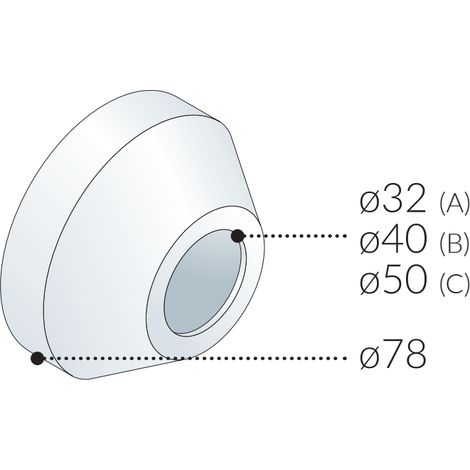 Rosone sifone pp bianco esterno ø78 interno ø32 2115.110.5