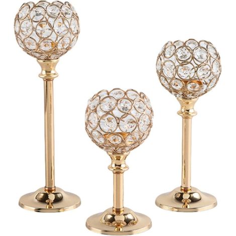 Bougeoir À Théière - Bougeoir À Votive Hauteur Variable 17,5 cm 22 cm 27,5 cm - Base Ronde Antidérapante - Pour Bougies Théières Et Votives Jusqu’à 4 cm - Lot De 3 (1/5)