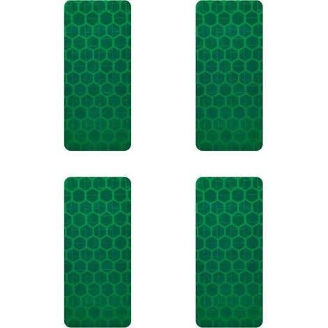 Adesivi Rifrangenti Rettangoli 4 Pz - Colore: VERDE