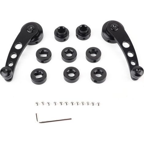 Manivela de aleación para subir y bajar las ventanillas laterales – 2 piezas, compatible con Chevrolet clásico negro