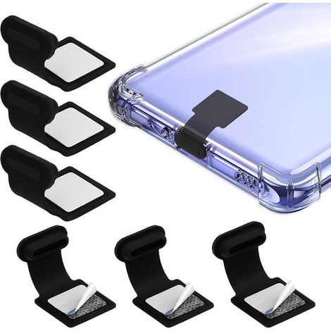 Tapones antipolvo para puerto USB tipo C, tapas antipolvo para puerto USB C de teléfono, protectores de silicona antipolvo para puerto de carga tipo C con adhesivo removible (1/2)