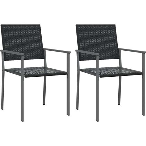 Maison Exclusive - Gartenstühle 2 Stk. Schwarz 54x62,5x89 cm Poly (1/5)