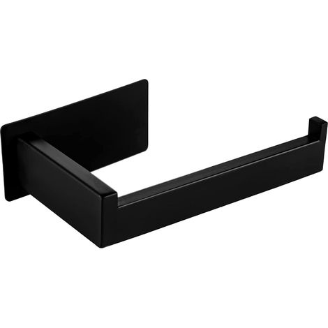 Porte Papier Toilettes, Support Papier Toilette sans Percage Acier Inoxydable Auto-adhésif Porte Rouleau Toilette pour Salle de Bain WC Cuisine Derouleur Carré,Noir Mat (1/5)