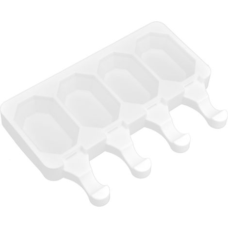 Moule silicone multi alvéoles pour esquimaux et crème glacée résistant à la chaleur accessoire cuisine DIY (4 alvéoles octogonales) (1/5)