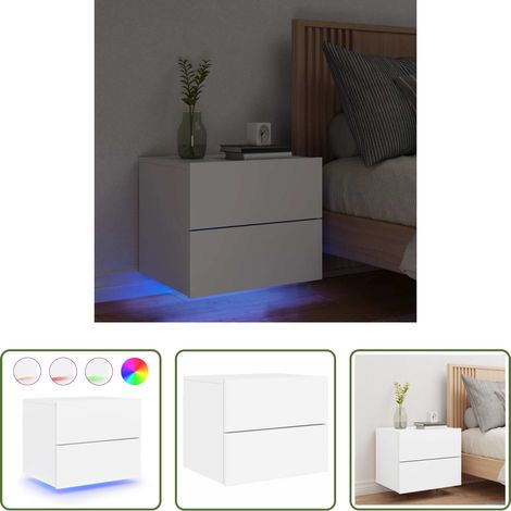 Lumière LED - Table de chevet murale avec lumières LED blanc (1/5)