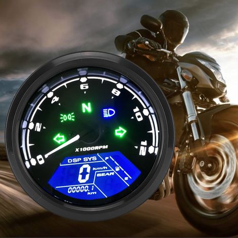 Compteur numérique LCD étanche et antivibration pour moto, affichage multifonction vitesse et kilométrage, écran digital imperméable