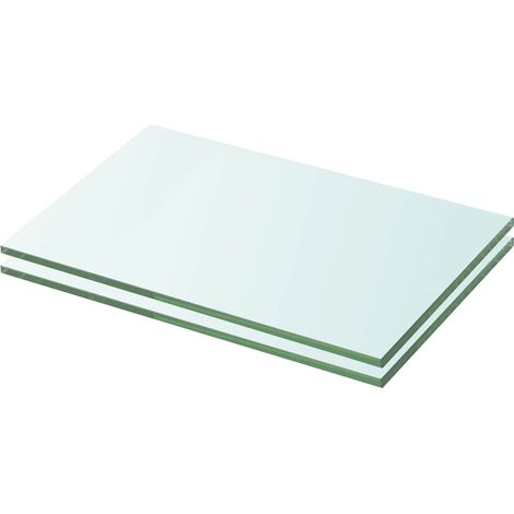 2 pcs Panneaux d'étagère, Tablettes Murale, Meubles de rangement Verre Transparent 20 x 25 cm MAE5321 (1/3)