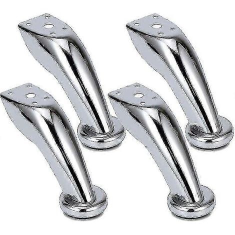 Pieds de canapé en acier inoxydable épais, pieds de meubles, pieds chromés, adaptés aux canapés, chaises, tabourets et armoires, lot de 4. (1/5)