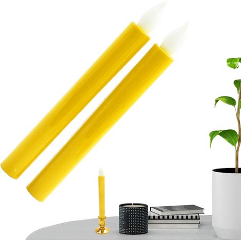 Bougies LED (lot de 2) pour décoration d'anniversaire Bougies à piles pour locataires, maison, restaurant, dortoir, salon, table à manger, terrasse, chambre, salle de bain, mariage (1/5)