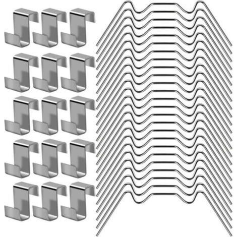 Clips De Vitrage Serre, Clips de Vitrage pour Serre Clips de Fixation, Kit de réparation d'accessoires de Serre, 50 Pinces en W pour Verre de Serre, 50 Clips de Chevauchement en Z pour Serre (1/4)
