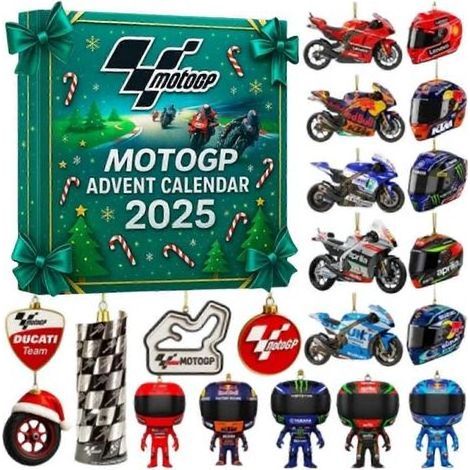 Kaelt - Calendrier de l'Avent moto 2025 - Compte à rebours de Noël de 20 jours, cadeau idéal pour les passionnés de moto, décoration de Noël moto en acrylique 2D