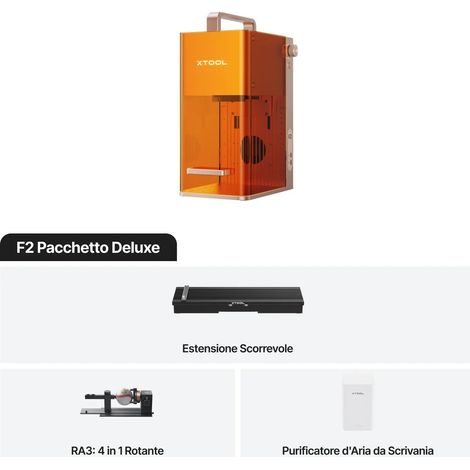 XTOOL Incisore Laser F2 Deluxe Bundle con Slide, RA3 e Purificatore (1/5)