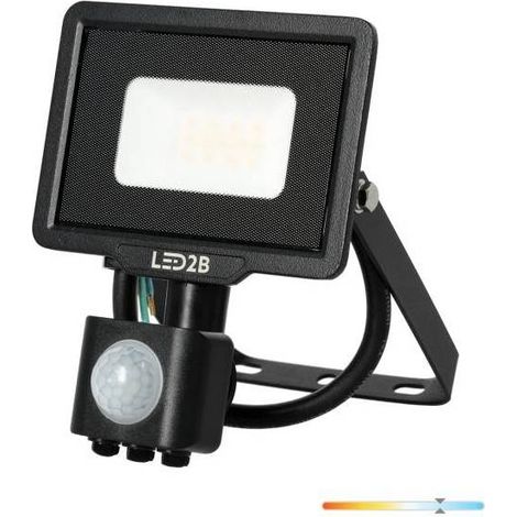 Projecteur avec détecteur de mouvement LED MHC 10W noir 6500K IP65 blanc froid (1/5)