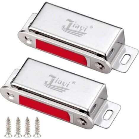 Aimant Porte Placard Puissant 30 Kg Lot de 2 Aimant pour Porte Placard Loquet Magnétique en Acier Inoxydable Magnet Catch Puissant Fermeture pour Porte de Cuisine Tiroirs Armoire Meubles (1/5)