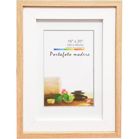 Marco de Foto Decoración Madera con Soporte de Pie y Doble Capa Fino Para Mesa o Pared 10x15 13x18 15x20 18x24 20x25 20x30 24x30 3 (1/5)