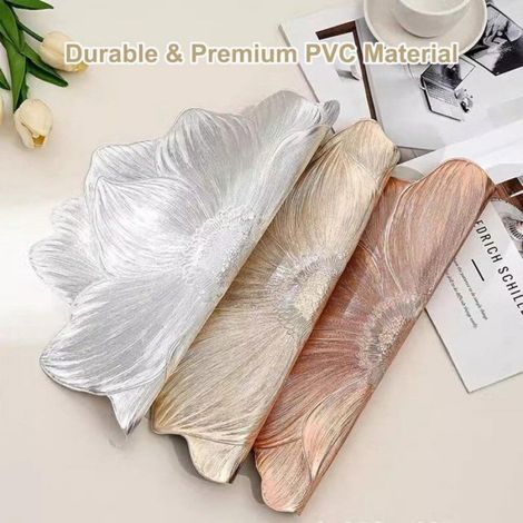Set De Table - Pvc Floral Imperméable Résistant À Lhuile - 38 X 38 Cm - Antidérapant - Lot De 4 (1/5)