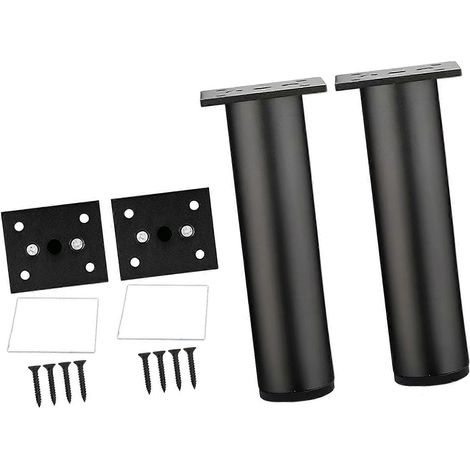 Pieds de support télescopiques réglables pour poutre de lit, pieds de meubles, pieds de canapé, support de charge pour le bas du lit, faciles à installer, multicolores, 15 cm, noir sable. (1/5)