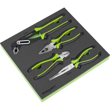 Sealey Plier Set Combination Long Nose Water Pump Pliers 4pc In Foam Tray S01298 (1/3)