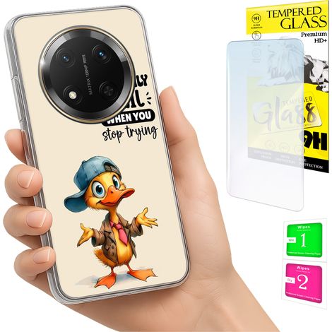 Funda para Honor Magic7 Lite con foto, parte trasera con gráfico de pato y cristal. (1/5)