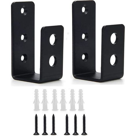 Supports de Barricade de Porte, 2 Pièces Support de barre ouverte en acier U pour Sécuriser Serrures de Porte, Granges, Hangars