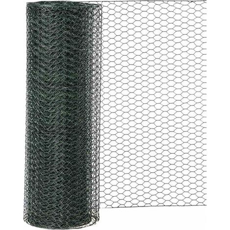 Siena Garden – Grillage hexagonal à lapins vert – Acier revêtu de PVC, 10 m x 50 cm
