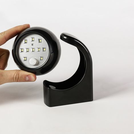 Battery Power Outdoor Black PIR Motion Sensor Security LED Wall Welcome Light Shed Garden (1/5)