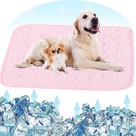 Tapis rafraîchissant pour chiens et chats XL 70 x 100 cm, auto-refroidissant, lavable et confortable, durable pour petites et moyennes races, rose (1/5)