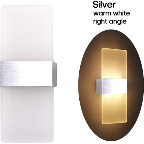 Moderne 6-W-Wandleuchte (85–265 V Wechselstrom) mit nach oben und unten gerichteter Beleuchtung, Acryl-LEDs, für Schlafzimmer, Balkon, Flur und Treppenhaus.