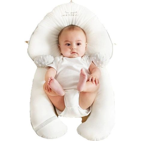 (Blanc 2) Oreiller de forme ajustable pour nouveau-nés, oreiller pour dormir sur le côté, pour corriger la posture. (1/5)