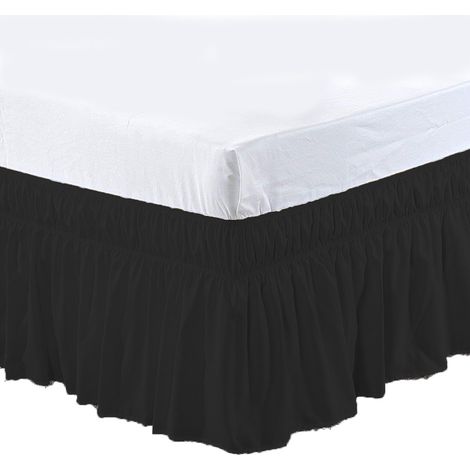 Jupe de lit avec plis élastiques anti-poussière, facile à installer. - Jupe de lit avec plis élastiques anti-poussière, facile à installer. (1/5)
