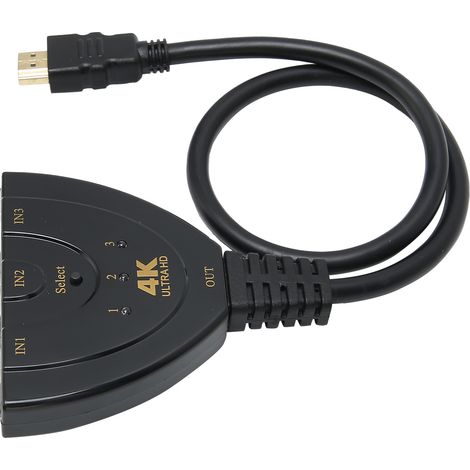 Commutateur HDMI 4K 3 Entrées 1 Sortie, Splitter 4Kx2K pour Câble Haute Définition (1/5)