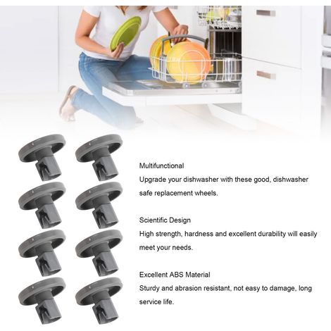 Ortviai Roulettes pour panier inférieur de lave-vaisselle – 8 pièces en ABS haute résistance (1/4)