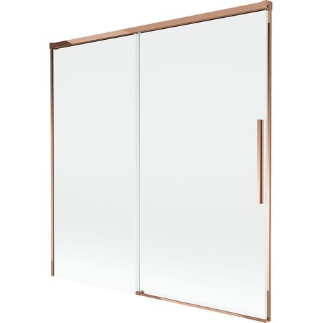 Paroi de douche Mexen Rox 2 volets coulissants 160 x 150 cm, transparent, or rose - 8C9-160-001-60-00