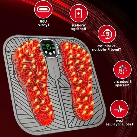 El masajeador eléctrico de pies (EMS) alivia el dolor y favorece la circulación sanguínea en los pies y las piernas. (1/5)