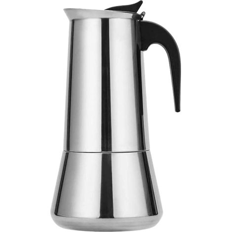 Cafetière 100 ml pour 2 personnes, en acier inoxydable – compatible avec tous les types de plaques de cuisson – facile à nettoyer