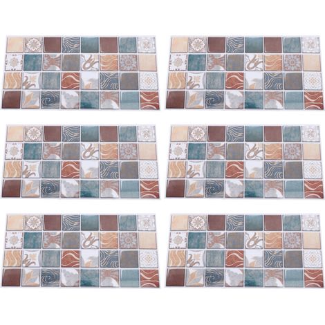 de 6 papiers peints adhésifs en PVC pour crédence de cuisine (1/5)