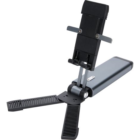 Universeller, faltbarer Handyhalter aus Metall für Smartphones und Tablets, ideal als Tischständer. (1/5)