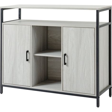Isinven Buffet moderne meuble de cuisine et d'entrée gris clair (1/5)