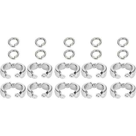 Lot de 10 anneaux pour pattes de perroquets, accessoires d'entraînement à la mouche en extérieur avec clip d'ouverture 7 (1/2)