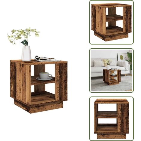 vidaXL Couchtisch Altholz-Optik 40x40x43 cm Holzwerkstoff (1/5)