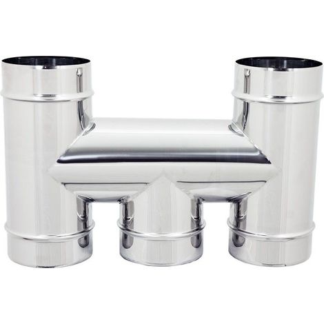 Fumaiolo terminale da 180mm modello ad h inox aisi 304 base tonda con innesto m maschio (1/4)