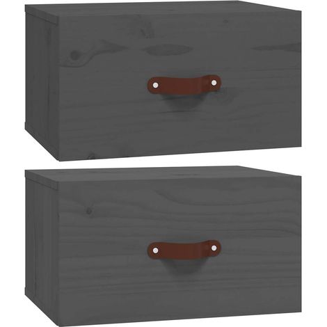 Maison Exclusive - Comodini a Muro 2 pz Grigi 40x29,5x22 cm (1/5)