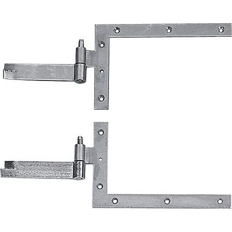 Gond de portail L orientable Ø 12 mm. à visser. réglage 47-60 mm. coloris noir - TIRARD SAS