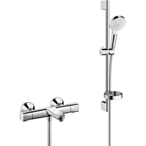 Hansgrohe Ecostat Universal Pack Wannen-/Brausethermostat + Crometta Vario Brausegarnitur mit Seifenschale (13123000-Crometta2)