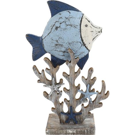 de poisson en bois Healeved style méditerranéen avec socle