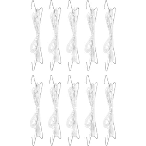 Lot de 10 crochets de tuteurage pour tomates en fer et PP avec 10 m de ficelle, crochets de fixation plantes grimpantes jardin pour éviter que les tomates ne se cassent ou tombent, blanc (1/5)