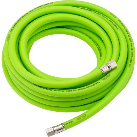 Draper 31729 High Visibility Hybrid Air Hose, 10m x 10mm, 1/4"" BSP, Green